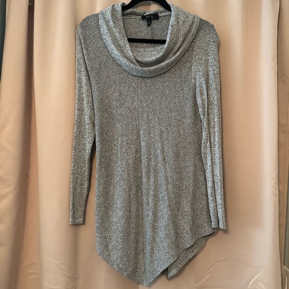 BCX Gray Cowl Neck Sweater Soft Knit Timeless Women’s Size Medium
